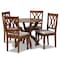 Baxton Studio April Grey Upholstered and Walnut Wood 5-Piece Dining Set 173-9882-10901 - alternate 1